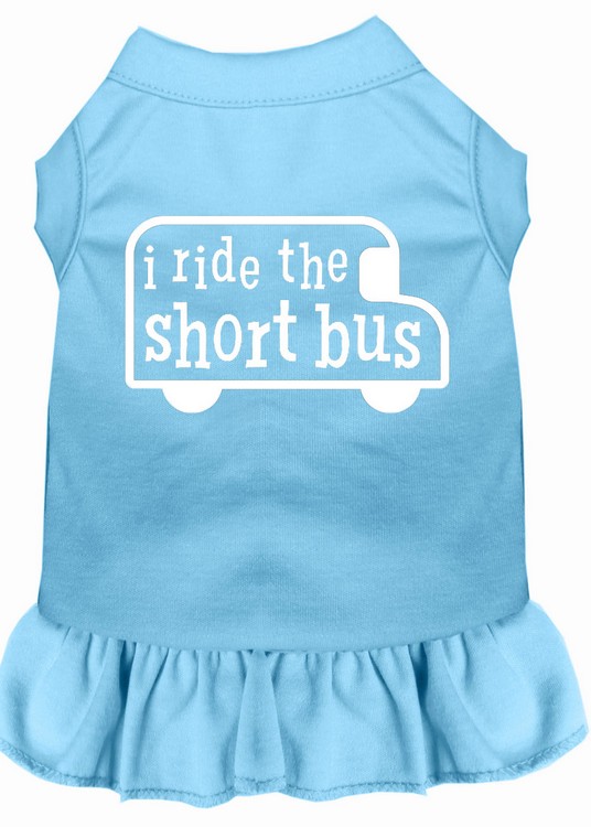 I ride the short bus Screen Print Dress Baby Blue XS